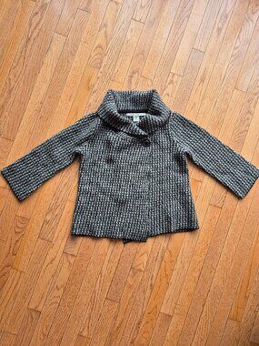 Max Studio Cowl Neck Asymmetrical Sweater Jacket Small